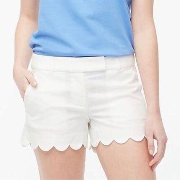 J.CREW | Solid Scalloped Linen Blend Shorts Size 0 - Picture 6 of 7